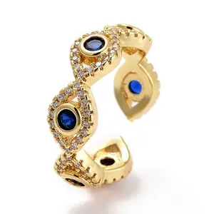 Evil Eye Cubic Zirconia Cuff Ring