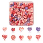 100Pcs 5 Style Handmade Polymer Clay Beads