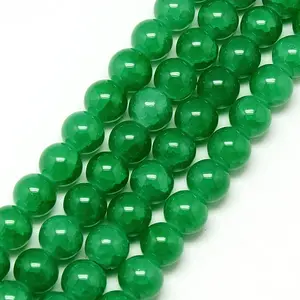 Baking Paint Crackle Glass Beads Strands