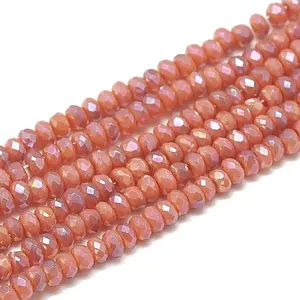 Electroplate Opaque Solid Color Glass Beads Strands