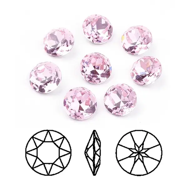 Pointed Back & Back Plated Glass Rhinestone Cabochons