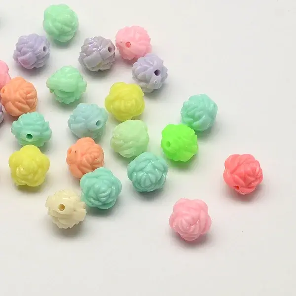 Opaque Acrylic Flower Beads