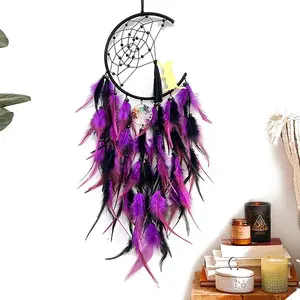Cat Woven Net/Web with Feather Pendant Decoration