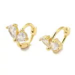 Leaf Cubic Zirconia Hoop Earrings