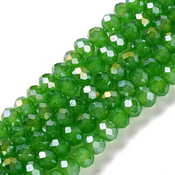 Baking Electroplate Glass Beads Strands