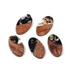 Transparent Resin and Walnut Wood Pendants