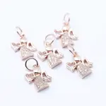 Brass Micro Pave Cubic Zirconia Charms