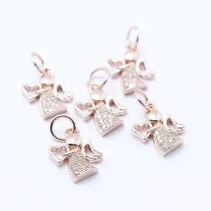 Brass Micro Pave Cubic Zirconia Charms