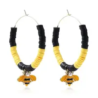 Bohemia Style Colorful Clay Beads Hoop Earrings