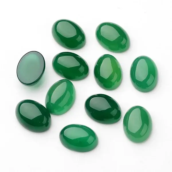 Grade A Natural Green Agate Oval Cabochons