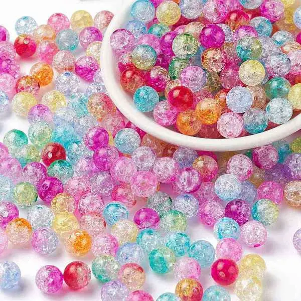 Transparent Crackle Acrylic Beads