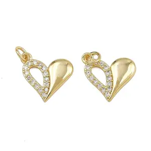 Brass Micro Pave Cubic Zirconia Pendants