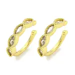 Brass Micro Pave Cubic Zirconia Cuff Earrings