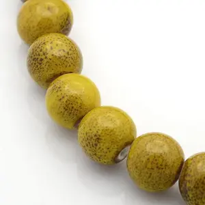 Handmade Fancy Antique Glazed Porcelain Ceramic Round Beads Strands