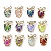 Glass with Golden Brass Pendants