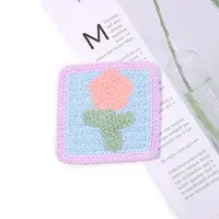 Flower Shape Towel Embroidery Style Cotton Iron on/Sew on Patches