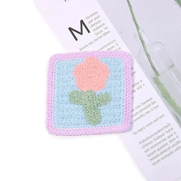 Flower Shape Towel Embroidery Style Cotton Iron on/Sew on Patches