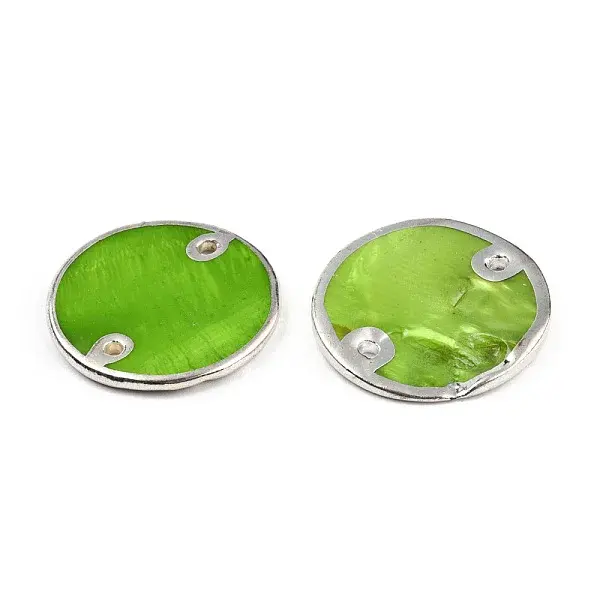 Spray Painted Natural Freshwater Shell Connector Charms
