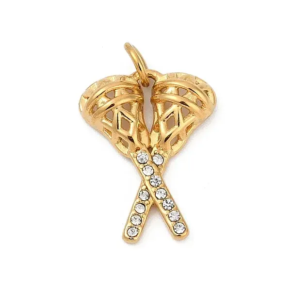 304 Stainless Steel Micro Pave Cubic Zirconia Pendants