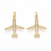 Brass Micro Pave Cubic Zirconia Pendants