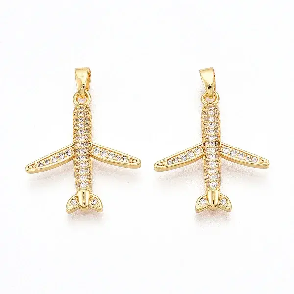 Brass Micro Pave Cubic Zirconia Pendants