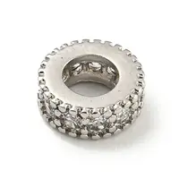 Brass Cubic Zirconia Spacer Beads