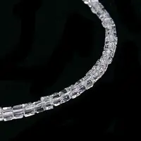 Transparent Cube Shaped Crystal Glass Beads Strands