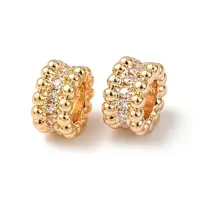 Brass Cubic Zirconia European Beads
