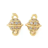 Brass Micro Pave Cubic Zirconia Connector Charms