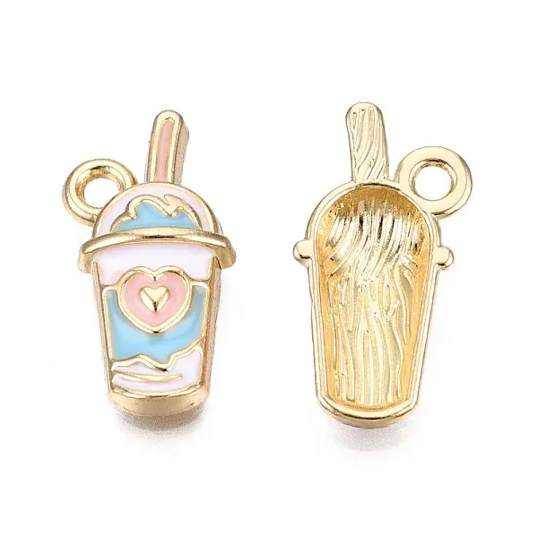 Eco-Friendly Zinc Alloy Milkshake Pendants