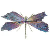 Electroplate Natural Tourmaline Insect Dragonfly Figurine
