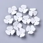 3-Petal Spray Painted Acrylic Bead Caps