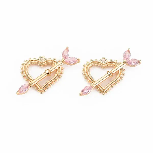 Brass Micro Pave Cubic Zirconia Pendants