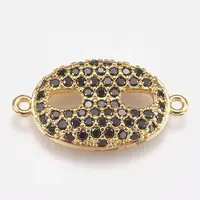 Brass Micro Pave Cubic Zirconia Links