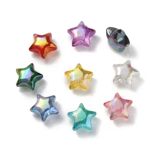 UV Plating Rainbow Iridescent Acrylic Beads
