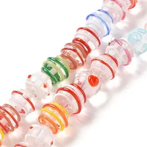 Round Handmade Clear Lampwork Beads Strands