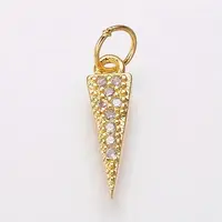 Brass Micro Pave Cubic Zirconia Charms