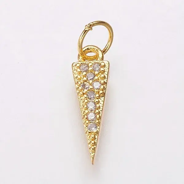 Brass Micro Pave Cubic Zirconia Charms