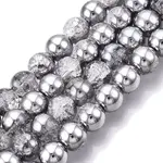 Electroplated Crackle Glass Beads Strands