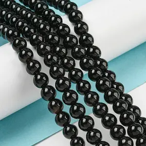 Natural Black Onyx Round Bead Strands