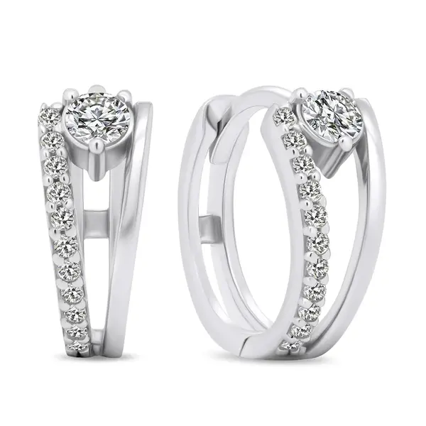 Brilio Silver Oslnivé kruhové náušnice se zirkony EA503W