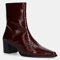 Kožené kotníkové boty Vagabond Shoemakers GISELLE dámské, vínová barva, na podpatku, 5854-060-38