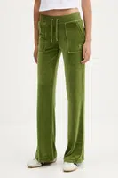 Velurové teplákové kalhoty Juicy Couture dámské, zelená barva, JCSEBJ001G