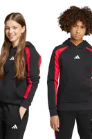 Dětská mikina adidas černá barva, s kapucí, s potiskem, JW2491