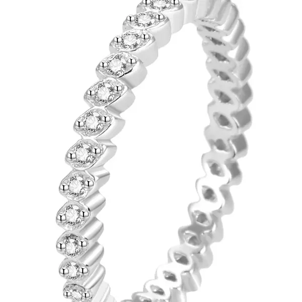 Beneto Nádherný stříbrný prsten se zirkony AGG376L 54 mm