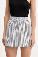 Bavlněné šortky Rotate dámské, černá barva, high waist, 114396000