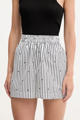 Bavlněné šortky Rotate dámské, černá barva, high waist, 114396000