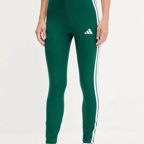 Legíny adidas 3-Stripes dámské, zelená barva, KB7663