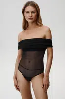 Halenka Undress Code Libra Bodysuit Thong dámská, černá barva, hladká, 839