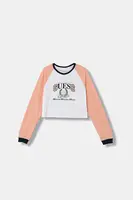 Dětské bavlněné tričko s dlouhým rukávem Guess